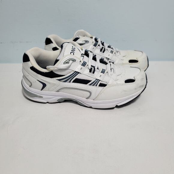 Vionic Men's White Walker Leather Sneakers With Navy Accent Size 8M  102125-2814 - Picture 4 of 6